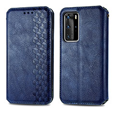 Handytasche Stand Schutzhülle Flip Leder Hülle S01D für Huawei P40 Pro Blau