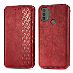 Handytasche Stand Schutzhülle Flip Leder Hülle S01D für Motorola Moto E20 Rot