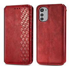 Handytasche Stand Schutzhülle Flip Leder Hülle S01D für Motorola Moto E32 Rot