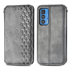 Handytasche Stand Schutzhülle Flip Leder Hülle S01D für Motorola Moto Edge 20 Pro 5G Grau