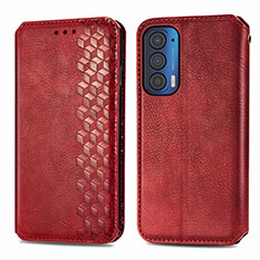 Handytasche Stand Schutzhülle Flip Leder Hülle S01D für Motorola Moto Edge (2021) 5G Rot