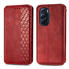 Handytasche Stand Schutzhülle Flip Leder Hülle S01D für Motorola Moto Edge 30 Pro 5G Rot