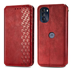 Handytasche Stand Schutzhülle Flip Leder Hülle S01D für Motorola Moto G 5G (2022) Rot