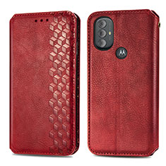 Handytasche Stand Schutzhülle Flip Leder Hülle S01D für Motorola Moto G Play (2023) Rot