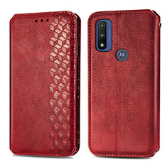 Handytasche Stand Schutzhülle Flip Leder Hülle S01D für Motorola Moto G Pure Rot