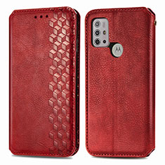 Handytasche Stand Schutzhülle Flip Leder Hülle S01D für Motorola Moto G10 Rot