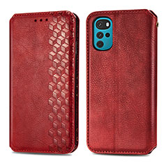Handytasche Stand Schutzhülle Flip Leder Hülle S01D für Motorola Moto G22 Rot