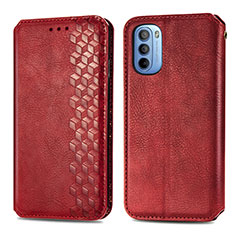 Handytasche Stand Schutzhülle Flip Leder Hülle S01D für Motorola Moto G31 Rot