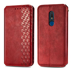 Handytasche Stand Schutzhülle Flip Leder Hülle S01D für Nokia C3 Rot