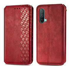 Handytasche Stand Schutzhülle Flip Leder Hülle S01D für OnePlus Nord CE 5G Rot