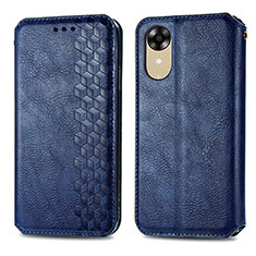 Handytasche Stand Schutzhülle Flip Leder Hülle S01D für Oppo A17K Blau