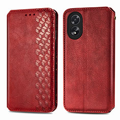 Handytasche Stand Schutzhülle Flip Leder Hülle S01D für Oppo A18 Rot