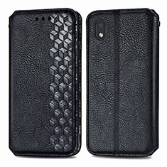 Handytasche Stand Schutzhülle Flip Leder Hülle S01D für Samsung Galaxy A01 Core Schwarz