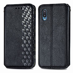 Handytasche Stand Schutzhülle Flip Leder Hülle S01D für Samsung Galaxy A02 Schwarz