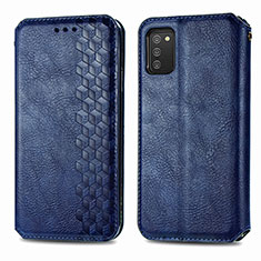 Handytasche Stand Schutzhülle Flip Leder Hülle S01D für Samsung Galaxy A02s Blau