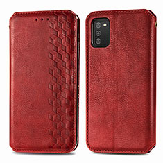 Handytasche Stand Schutzhülle Flip Leder Hülle S01D für Samsung Galaxy A02s Rot