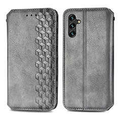 Handytasche Stand Schutzhülle Flip Leder Hülle S01D für Samsung Galaxy A04s Grau