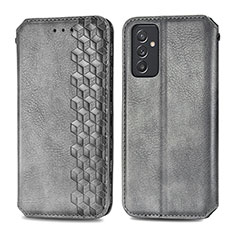 Handytasche Stand Schutzhülle Flip Leder Hülle S01D für Samsung Galaxy A05s Grau