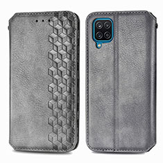 Handytasche Stand Schutzhülle Flip Leder Hülle S01D für Samsung Galaxy A22 4G Grau