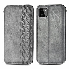 Handytasche Stand Schutzhülle Flip Leder Hülle S01D für Samsung Galaxy A22 5G Grau