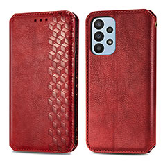 Handytasche Stand Schutzhülle Flip Leder Hülle S01D für Samsung Galaxy A23 5G Rot