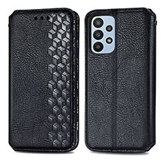 Handytasche Stand Schutzhülle Flip Leder Hülle S01D für Samsung Galaxy A23 5G Schwarz