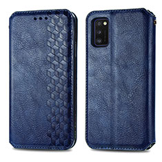 Handytasche Stand Schutzhülle Flip Leder Hülle S01D für Samsung Galaxy A41 Blau