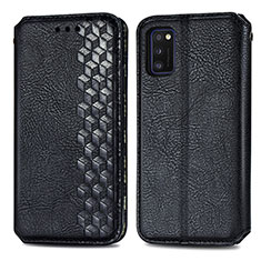 Handytasche Stand Schutzhülle Flip Leder Hülle S01D für Samsung Galaxy A41 Schwarz