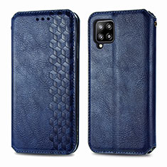 Handytasche Stand Schutzhülle Flip Leder Hülle S01D für Samsung Galaxy A42 5G Blau