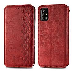 Handytasche Stand Schutzhülle Flip Leder Hülle S01D für Samsung Galaxy A51 5G Rot