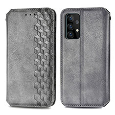 Handytasche Stand Schutzhülle Flip Leder Hülle S01D für Samsung Galaxy A52 5G Grau