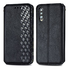 Handytasche Stand Schutzhülle Flip Leder Hülle S01D für Samsung Galaxy A70 Schwarz