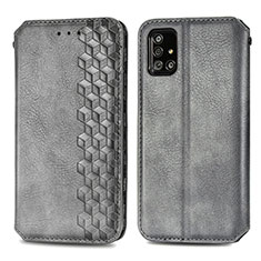 Handytasche Stand Schutzhülle Flip Leder Hülle S01D für Samsung Galaxy A71 4G A715 Grau