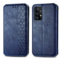 Handytasche Stand Schutzhülle Flip Leder Hülle S01D für Samsung Galaxy A72 4G Blau