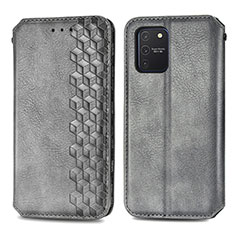 Handytasche Stand Schutzhülle Flip Leder Hülle S01D für Samsung Galaxy A91 Grau