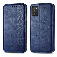 Handytasche Stand Schutzhülle Flip Leder Hülle S01D für Samsung Galaxy F02S SM-E025F Blau