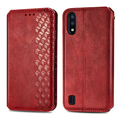 Handytasche Stand Schutzhülle Flip Leder Hülle S01D für Samsung Galaxy M01 Rot