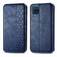 Handytasche Stand Schutzhülle Flip Leder Hülle S01D für Samsung Galaxy M12 Blau