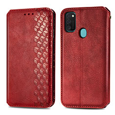 Handytasche Stand Schutzhülle Flip Leder Hülle S01D für Samsung Galaxy M21 Rot