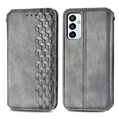 Handytasche Stand Schutzhülle Flip Leder Hülle S01D für Samsung Galaxy M23 5G Grau