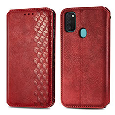 Handytasche Stand Schutzhülle Flip Leder Hülle S01D für Samsung Galaxy M30s Rot