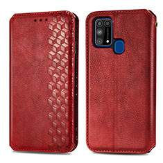 Handytasche Stand Schutzhülle Flip Leder Hülle S01D für Samsung Galaxy M31 Rot