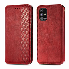 Handytasche Stand Schutzhülle Flip Leder Hülle S01D für Samsung Galaxy M31s Rot