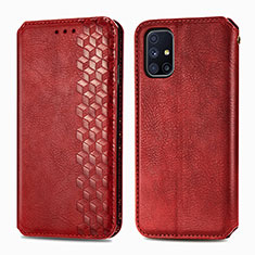 Handytasche Stand Schutzhülle Flip Leder Hülle S01D für Samsung Galaxy M51 Rot