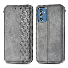 Handytasche Stand Schutzhülle Flip Leder Hülle S01D für Samsung Galaxy M52 5G Grau