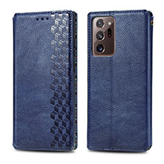 Handytasche Stand Schutzhülle Flip Leder Hülle S01D für Samsung Galaxy Note 20 Ultra 5G Blau