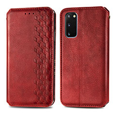 Handytasche Stand Schutzhülle Flip Leder Hülle S01D für Samsung Galaxy S20 5G Rot