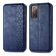 Handytasche Stand Schutzhülle Flip Leder Hülle S01D für Samsung Galaxy S20 FE 5G Blau