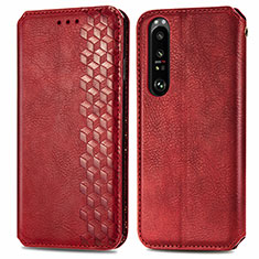 Handytasche Stand Schutzhülle Flip Leder Hülle S01D für Sony Xperia 1 III Rot