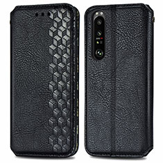 Handytasche Stand Schutzhülle Flip Leder Hülle S01D für Sony Xperia 1 III Schwarz